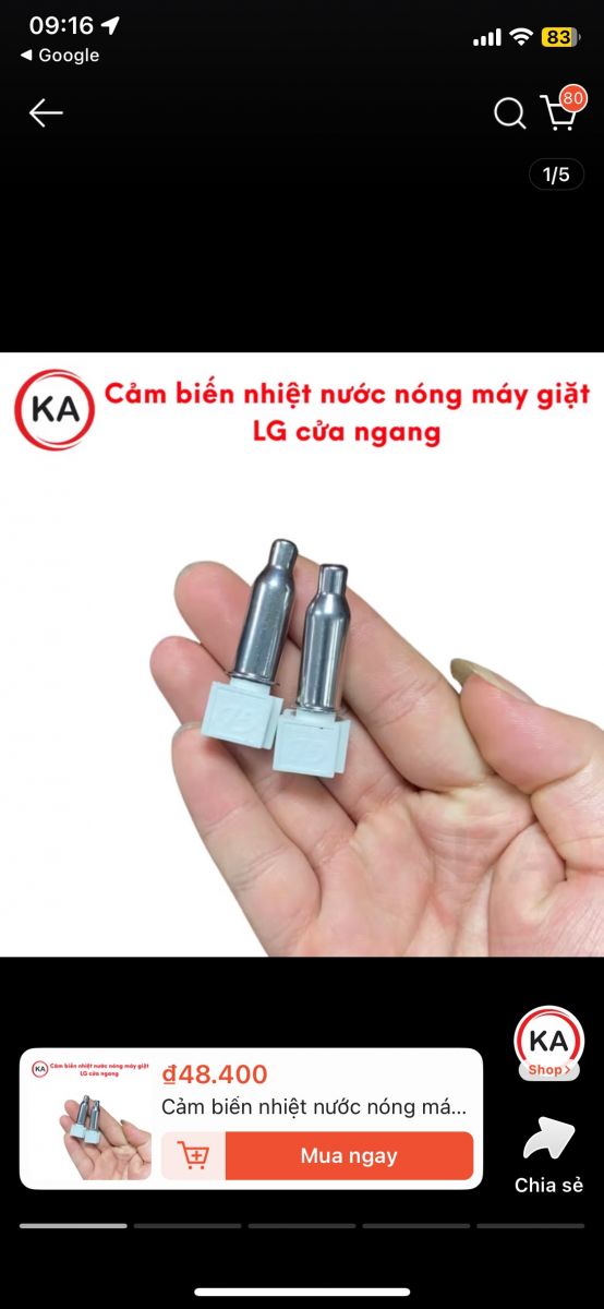 Cảm biến nước nóng máy giặt LG. Lỗi TE máy giặt LG