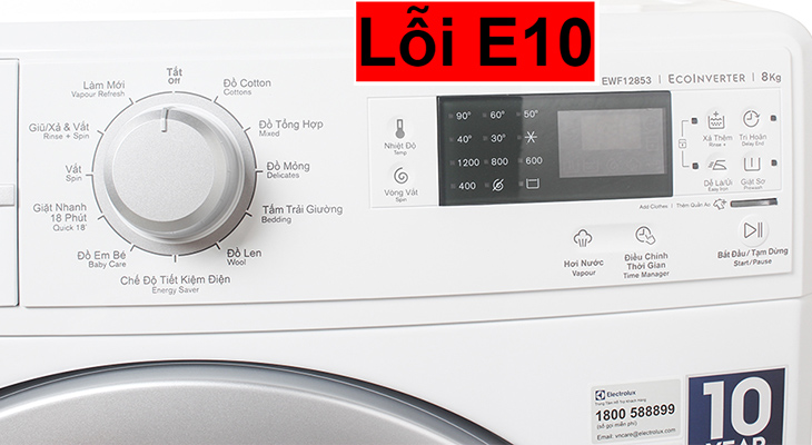 Máy giặt Electrolux báo lỗi E10